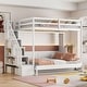 preview thumbnail 22 of 36, Full Size Convertible Murphy Bunk Bed with Hydraulic Lift, Built-In Desk, Storage Staircase