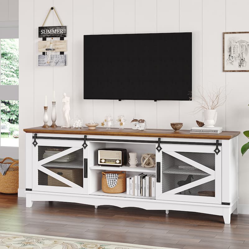 TV Stand for 65+ Inch TV Entertainment Center TV Media Console Cabinet - 59" - White