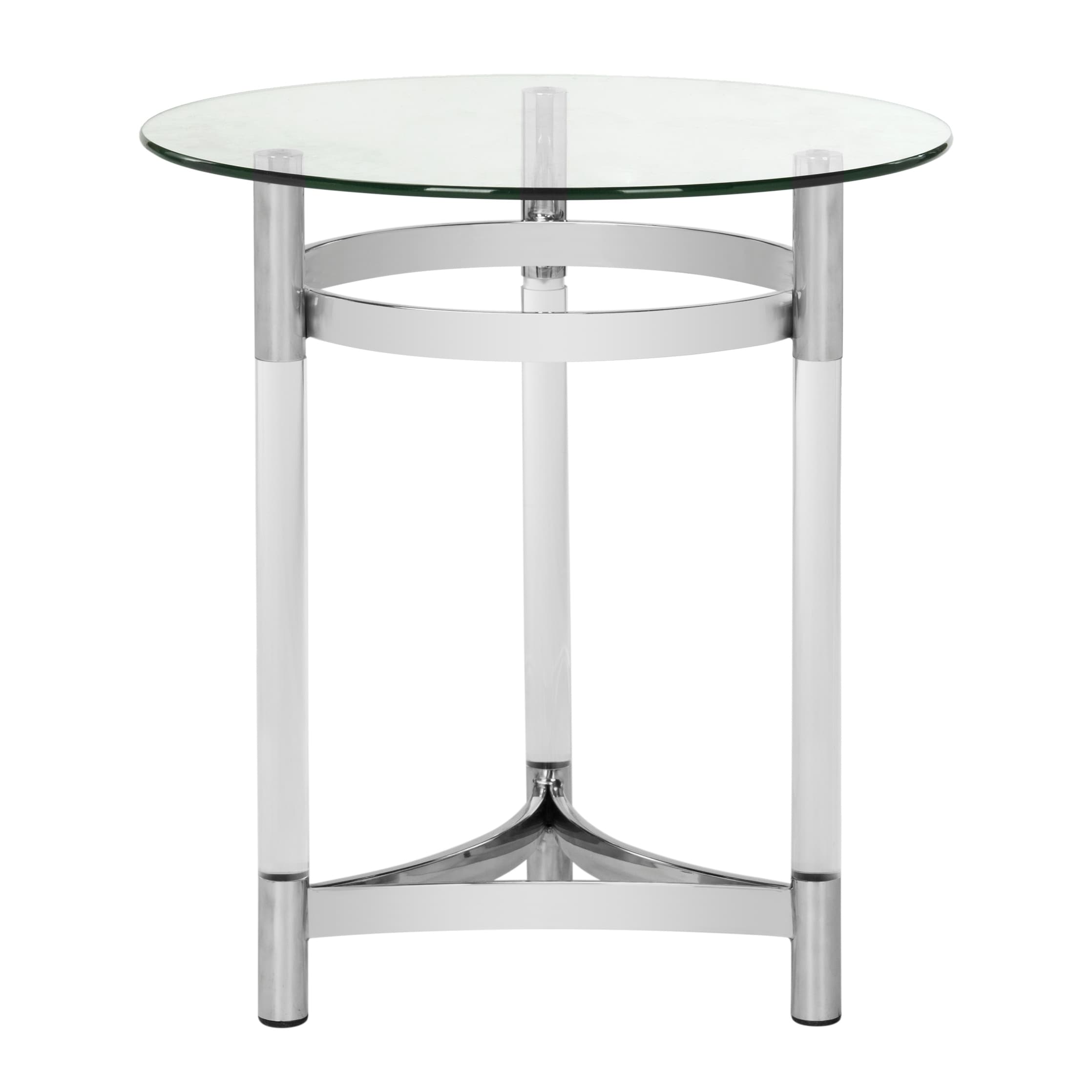 SAFAVIEH Couture Letty Round Glass End Table- Clear - 20" W x 20" L x 22" H