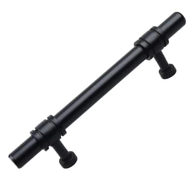 3.75 in Center Matte Black Barrel Ring Bar Pull (10 Pack)