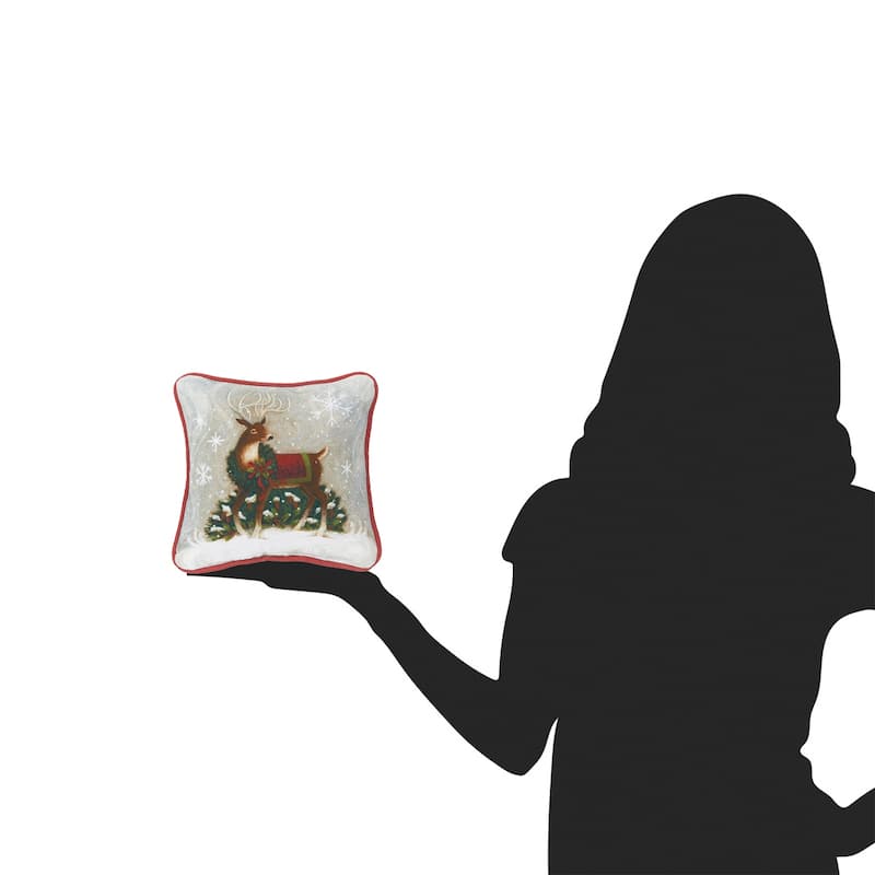 Woodland Deer Petite Printed Throw Pillow