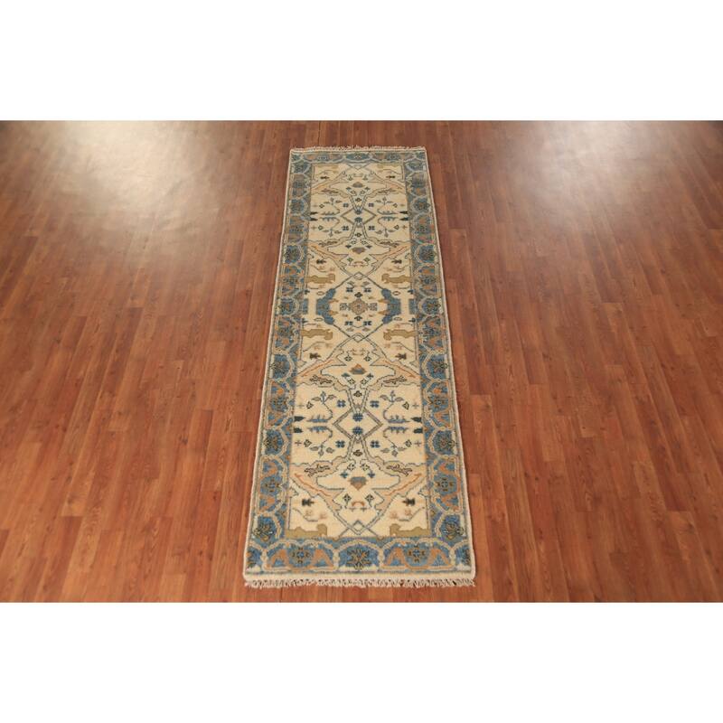 Oushak Oriental Runner Rug Handmade Transitional Wool Carpet - 2'7" x 7'11"