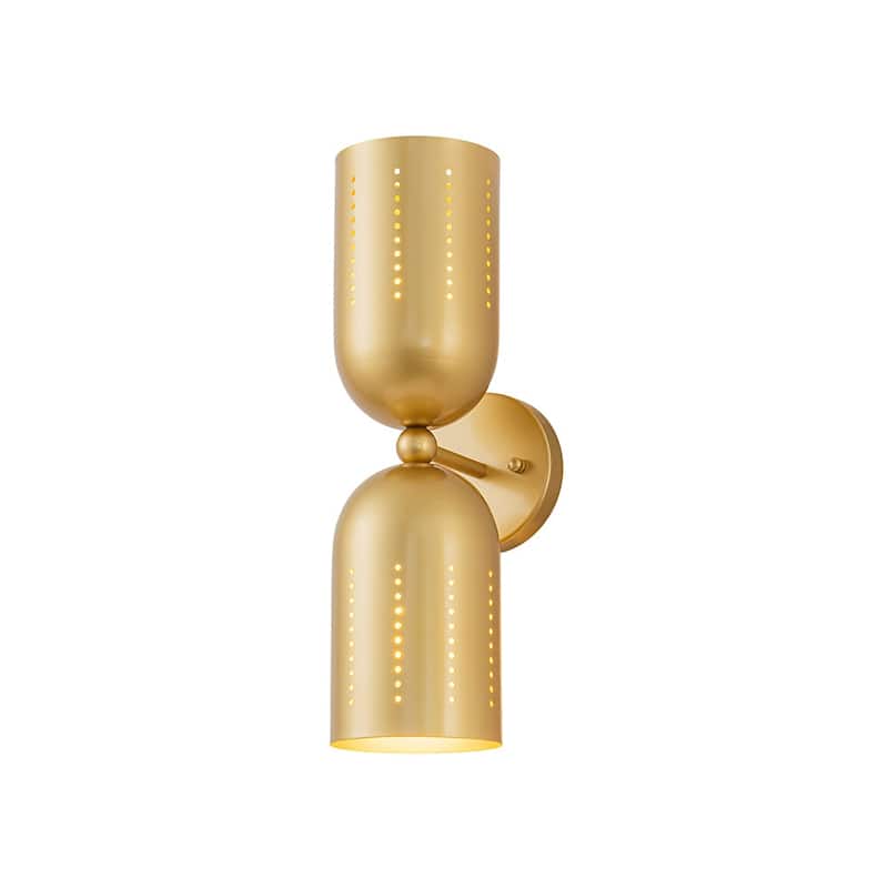 Mid-Century Metal Dual Cone Up and Down Vanity Wall Light