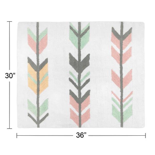 Sweet Jojo Designs Coral Mint Mod Arrow Collection Floor Rug