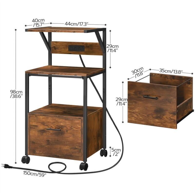 File Cabinet - 15.7"D x 17.3"W x 38.6"H