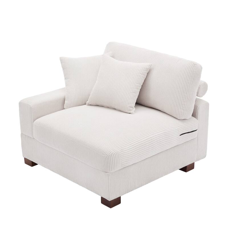 Modern Modular Sectional Sofa Corduroy Chaise Lounges