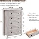 preview thumbnail 16 of 26, 48" Tall Farmhouse 5 Drawer Wood Dresser, Chest of Drawers for Bedroom