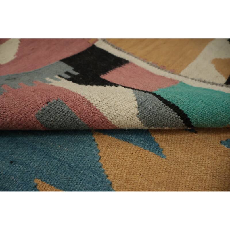 Hand Woven Oriental 100% Wool Carpet Southwestern Tribal Multi-Colored Kilim Area Rug - 7' 0'' X 4' 2''
