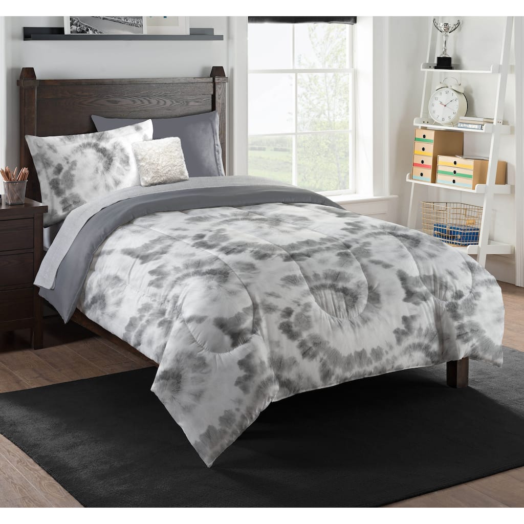 Nw Kids Subtle Shibori (Tye Dye) Twin Bed In A Bag with Dec Pillow