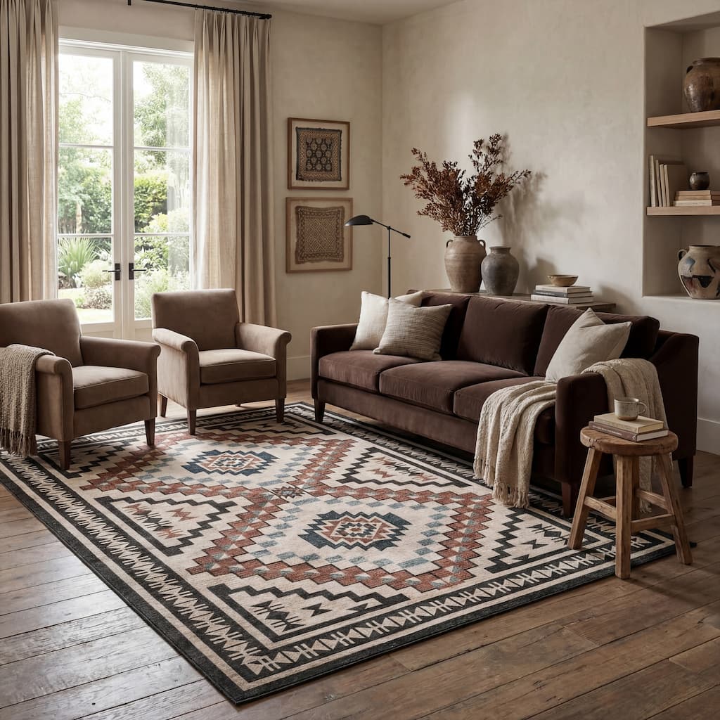 Nuloom Calli SplashGuard Southwestern Machine Washable Area Rug