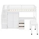 preview thumbnail 17 of 55, Space-Saving Multifunctional Loft Bed with Wardrobe, Stairs, Bookshelf, Drawers, Desk for Kids & Teens, Twin Size