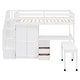 preview thumbnail 17 of 112, Space-Saving Wood Loft Bed with Storage Stairs & Wardrobe, Multifunctional Furniture Bed Frame with Desk & Drawers