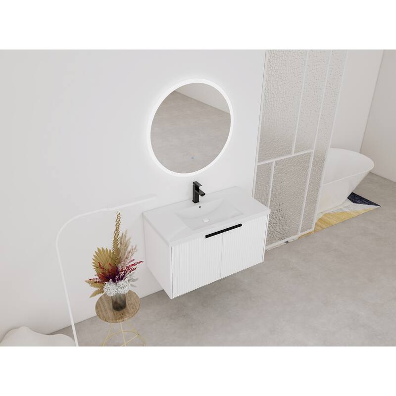 Wall Mounted Bathroom Vanity with Resin Sink