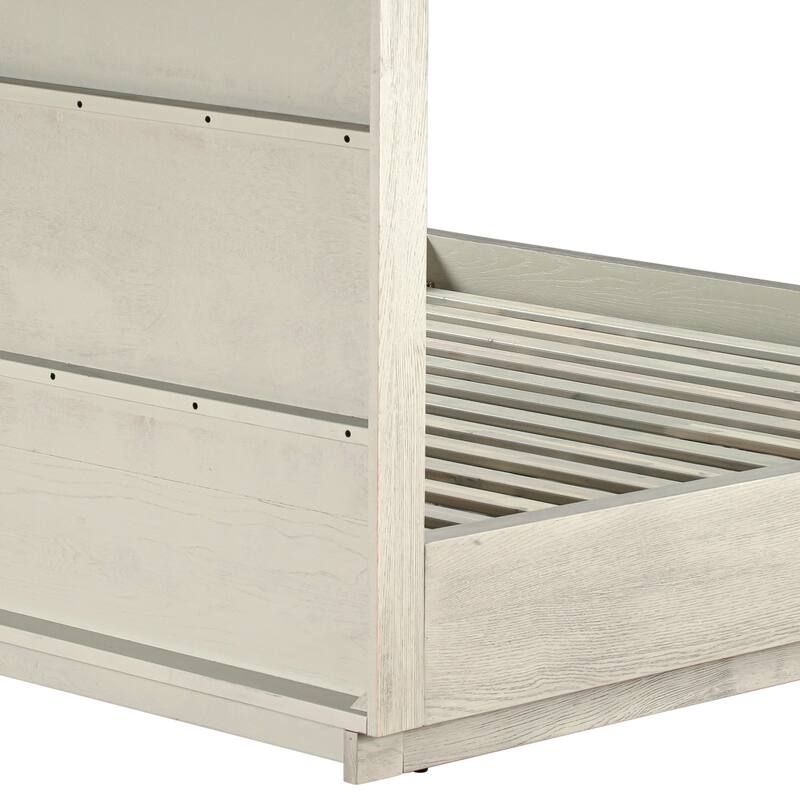 Joni 3pc King Size Bedroom Set with 2 Nightstands, Silver Gray Oak Wood