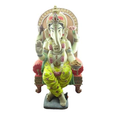 Ganesh On A Throne Statue