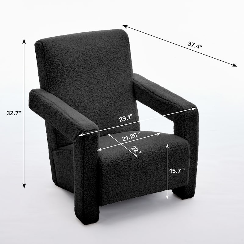 Sherpa Adirondack Chair for Living Room, Upholstered Accent Chair
