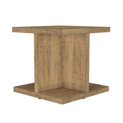 Square Engineered Wood End Table in Mango