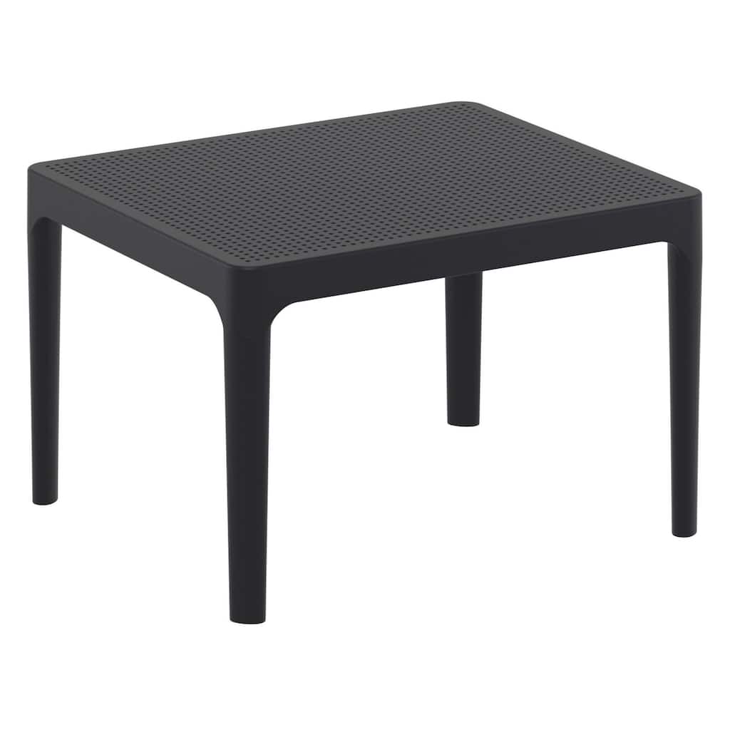 23.5" Black Rectangular Outdoor Patio Side Table