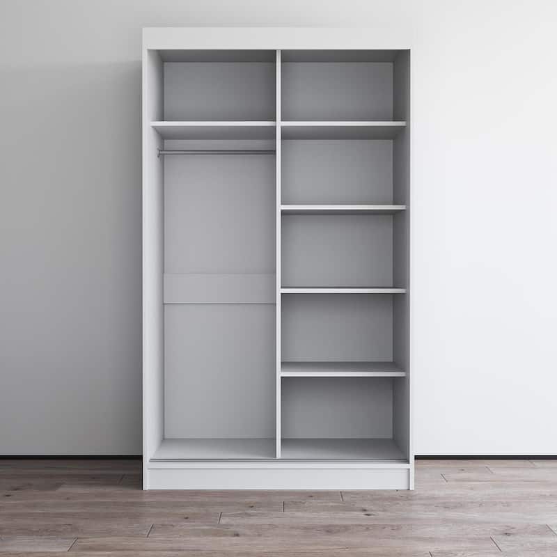 Aria High Gloss 2-door Modern Wardrobe with Mirror