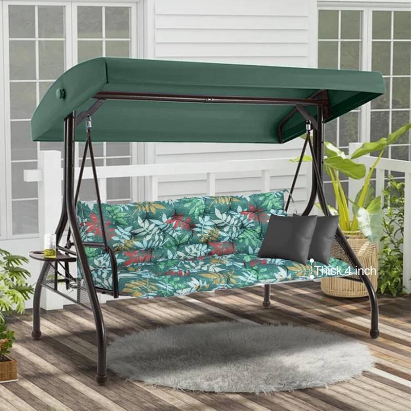 Swing Replacement Cushion, Outdoor Bench Cushions with Backrest Thicken 4", Patio Furniture Garden Porch Loveseat Glider Pad