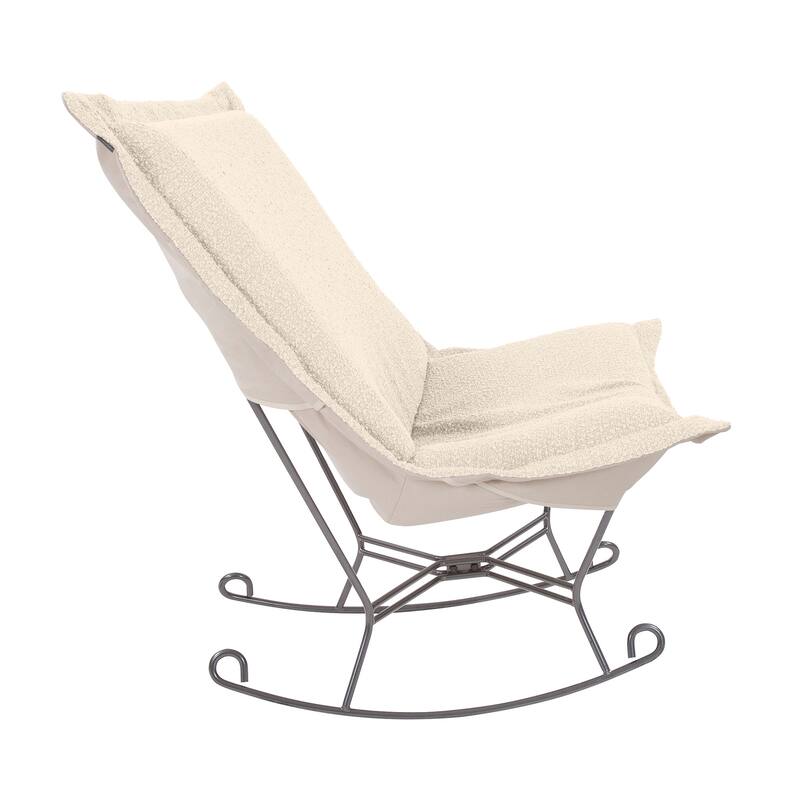 Allan Andrews Scroll Puff Rocker with Titanium Frame, Barbet Collection