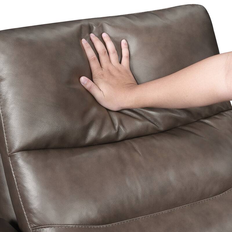 Cillian 35.5" Leather Swivel Glider Recliner - 360-Degree Metal Swivel