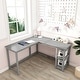 preview thumbnail 4 of 43, Max and Lily Corner Desk w/ Shelves Grey