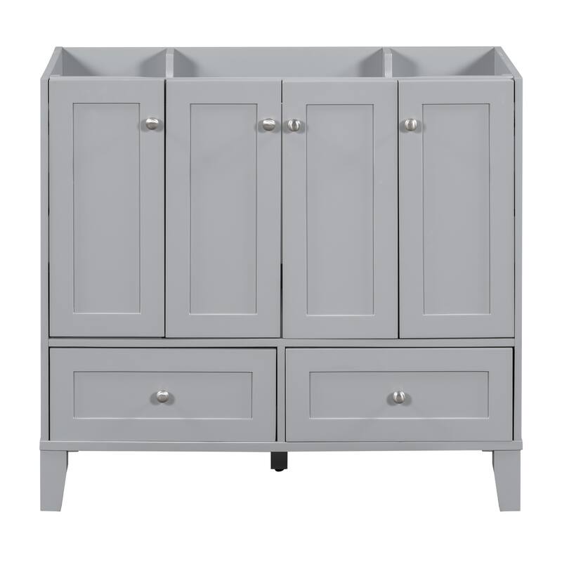 Bathroom Vanity Base Cabinet with 4 Soft Closing Doors & 2 Drawers (Without Sink)