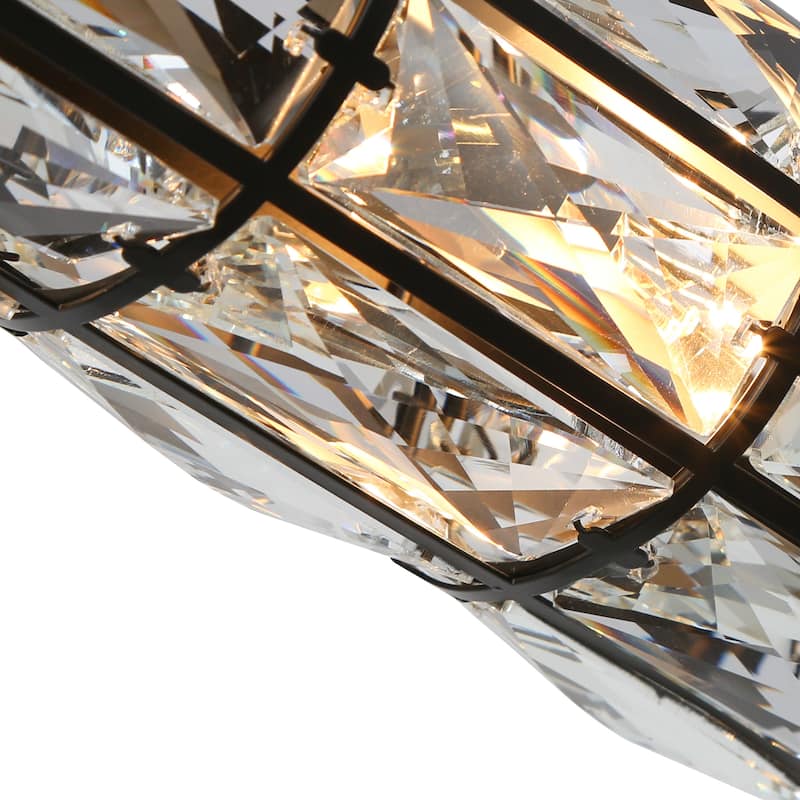 Aulia Modern 4-Light Crystal Chandelier Linear Island Lights for Dining Room - 27'' L x 4.7'' W x 4.7'' H