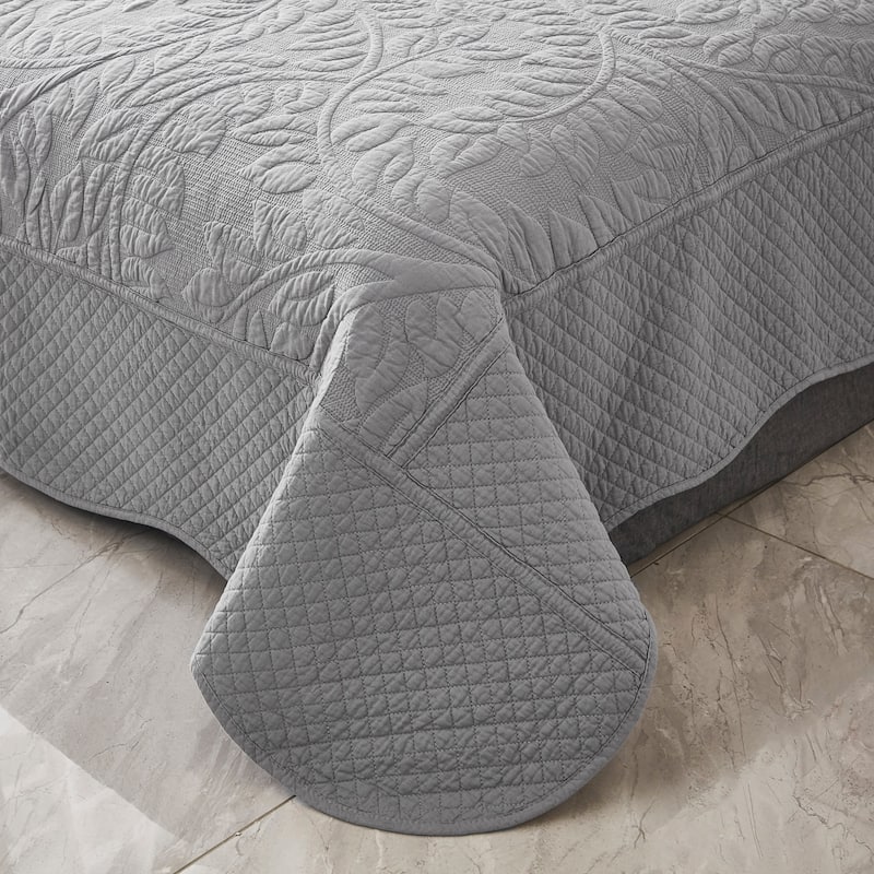 MarCielo 3 Piece Cotton Oversized Bedspread Quilt Set Tmonica