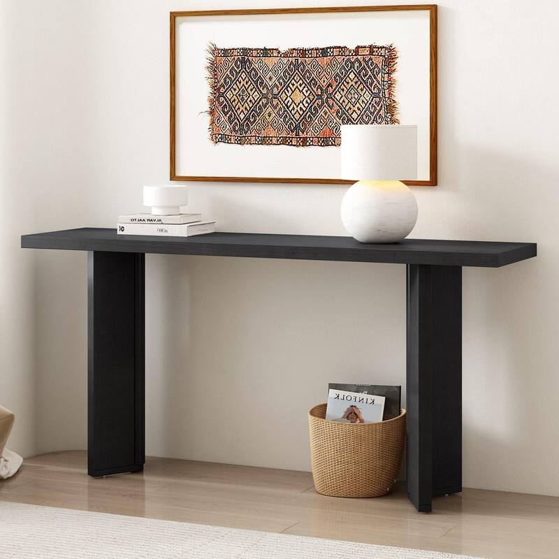 63" Console Table with Pine Wood for Living Room Study or Dining Room