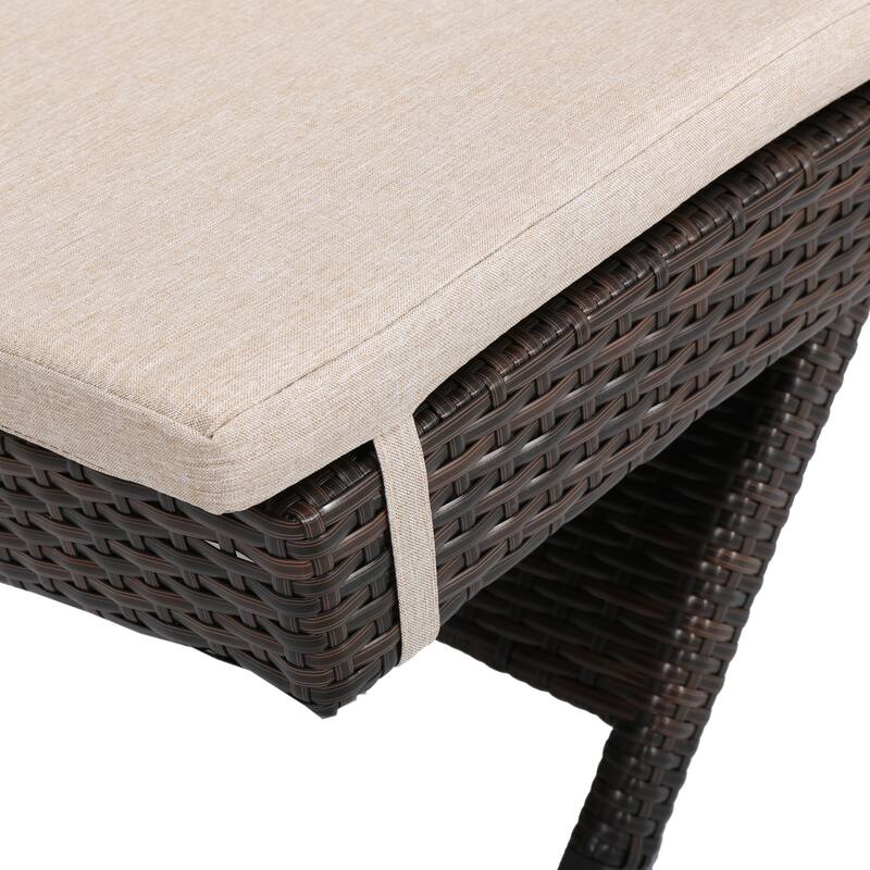 Salem Outdoor Wicker Lounge with Water Resistant Cushion (Set of 2) by Christopher Knight Home