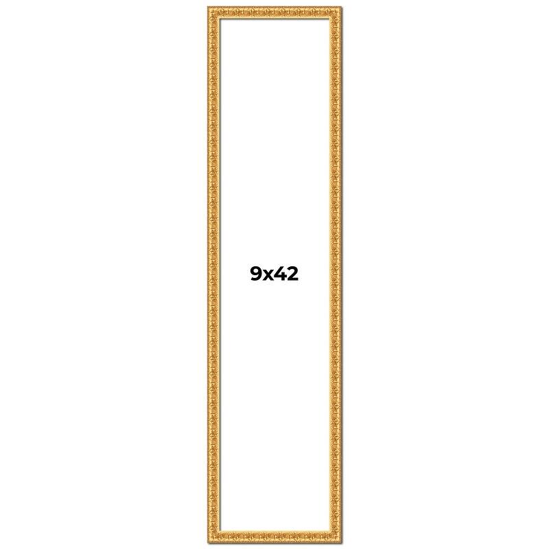 9x42 Frame Gold Real Wood Picture Frame Width 1 inches | Interior