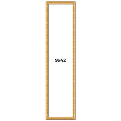 9x42 Frame Gold Real Wood Picture Frame Width 1 inches | Interior