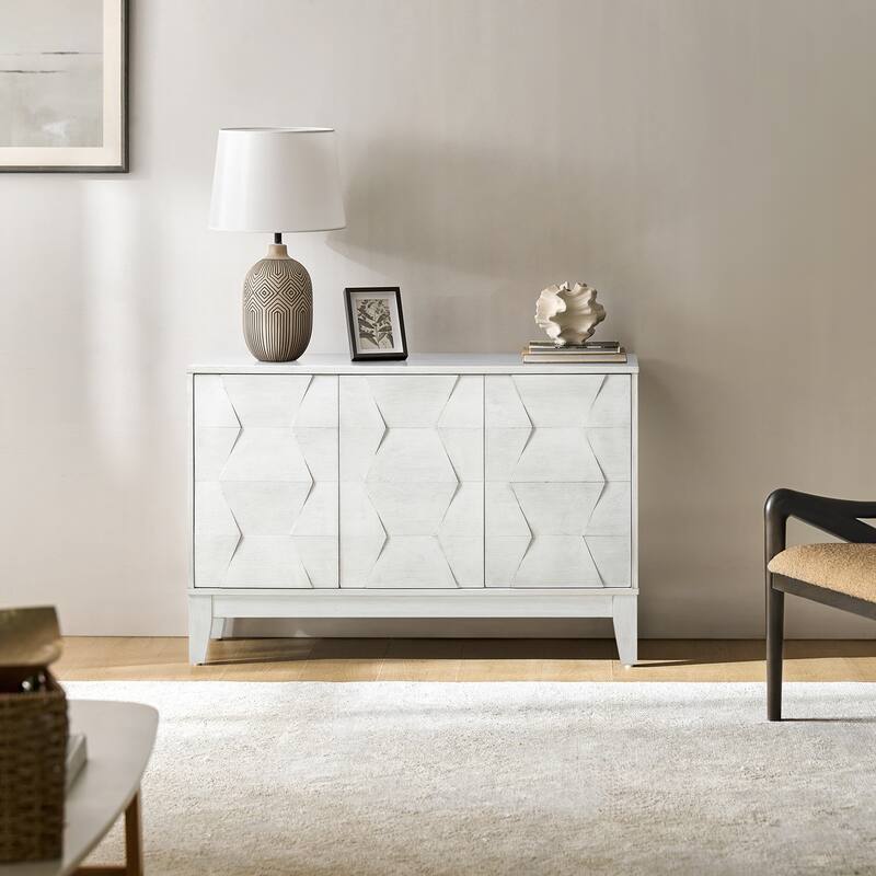 Glenda Contemporary 45''W Versatile 3-door Adjustable Shelf Storage Cabinet By HULALA HOME