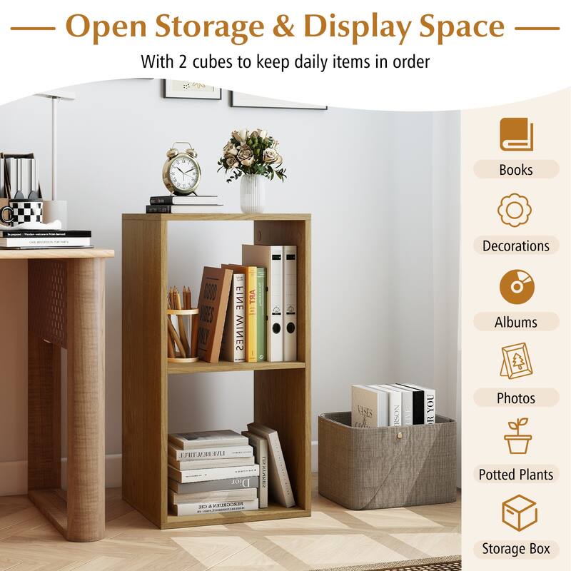 Costway 2/3-Cube Bookcase Open Back Bookshelf with Anti-tip Kit Modern