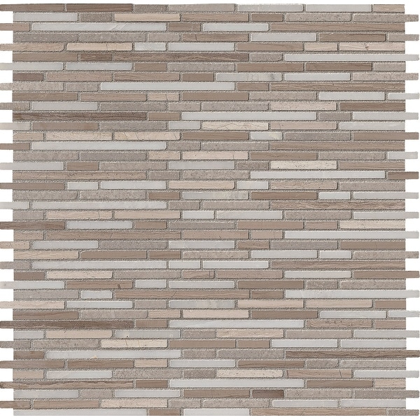 MSI AS-BMP10MM 12" x 12" Random Linear Mosaic Wall & Floor Tile - Smooth Marble Visual - Sold by Carton (10 SF/Carton) - Honed
