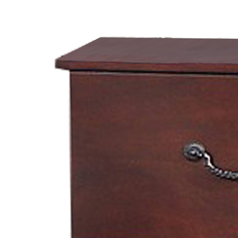 Cherry Brown 2 Drawer 16 in. W Nightstand with Sturdy Hardware and Ample Storage