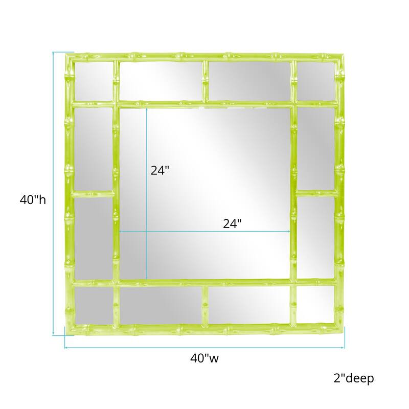 Allan Andrews Square Bamboo Framed Wall Mirror - 40" x 40"