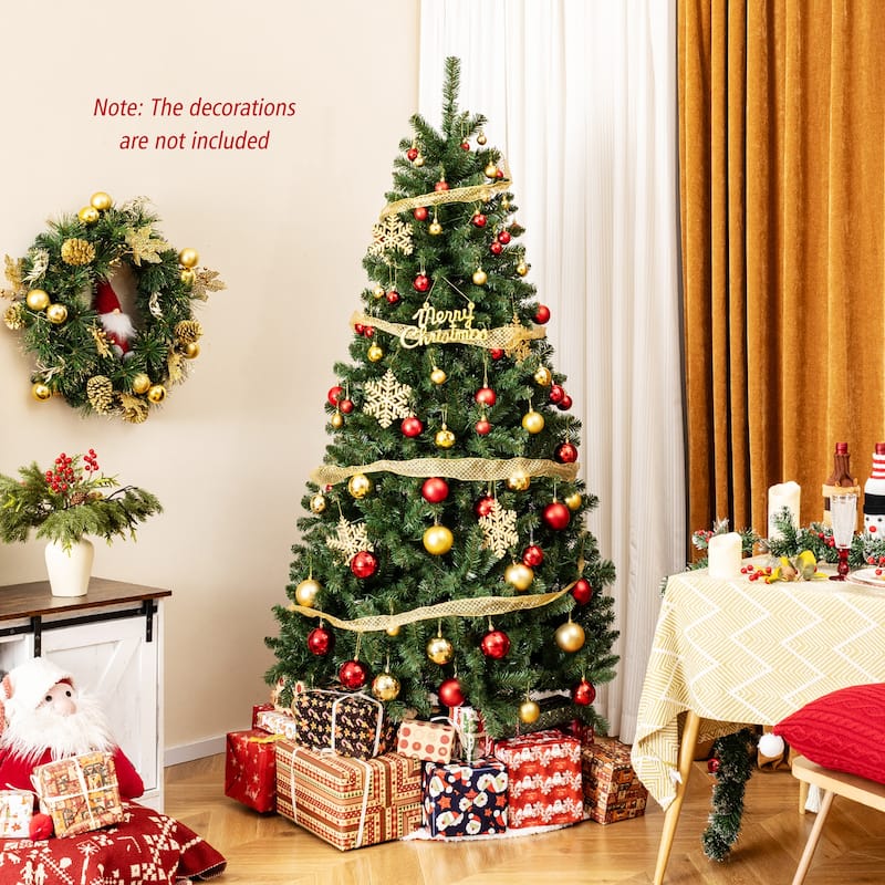 Gymax 6/7/8 FT Christmas Tree w/568/830/1182 PVC Branch Tips - See Details