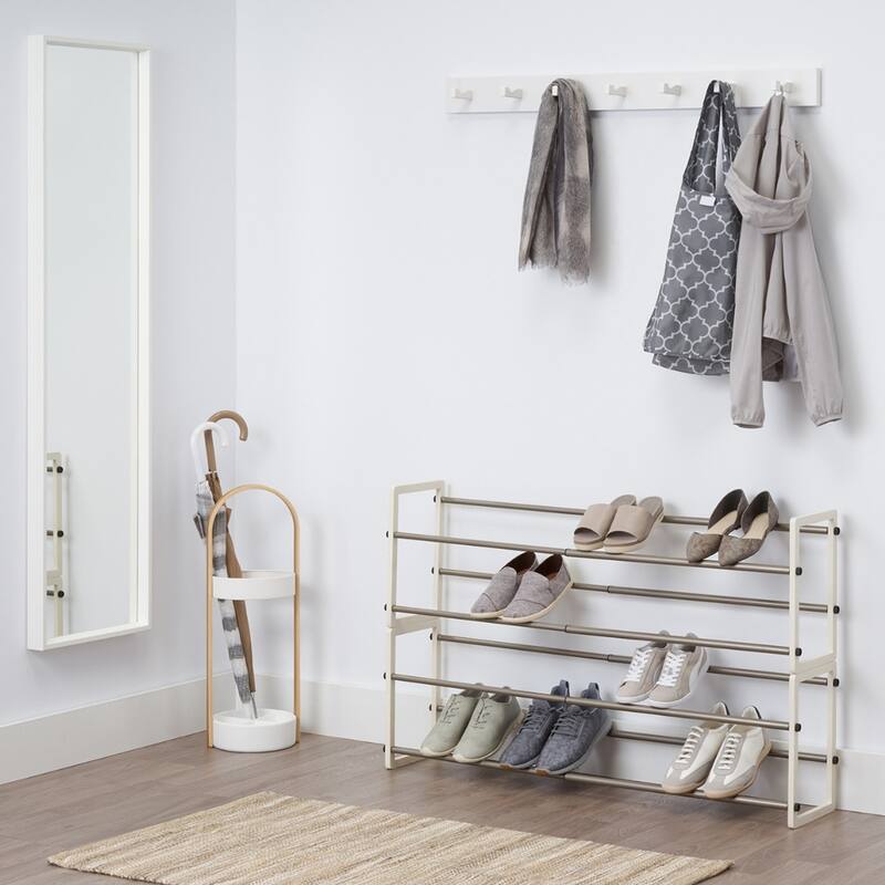 TRINITY BASICS® 2-Tier Expandable Shoe Rack, 2-Pack, White