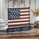 preview thumbnail 1 of 4, Canvas American Flag on Blue GBA MDF Base Decor 12x14x1