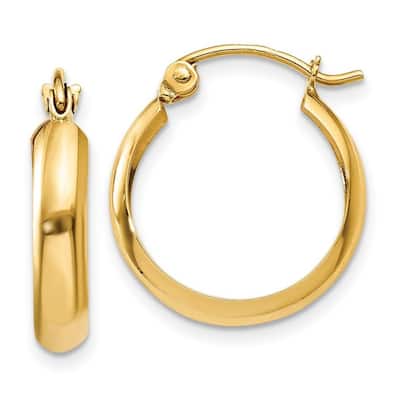 Curata 10k Yellow Gold Polished 14x3.5mm Classic Hoop Earrings