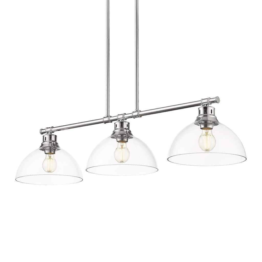 Yep by Golden Lighting Duncan 3-light Island Light in Chrome and Clear Glass