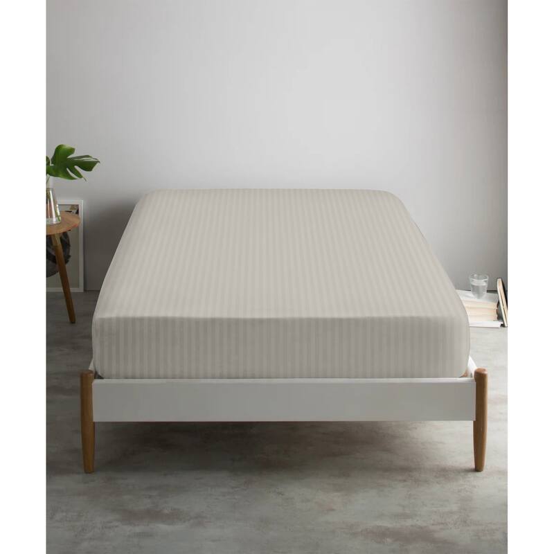 Feather & Stitch 500 Thread Count Damask Stripe ONLY Fitted Sheet