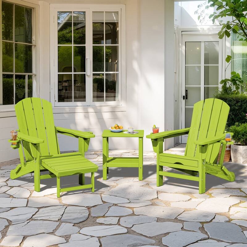 Folding Outdoor Chair with 3-Position Reclining Backrest & Telescoping Footrest