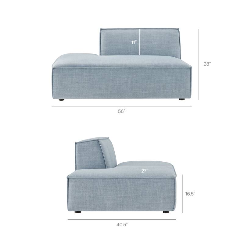 Restore 4-Piece Performance Fabric Upholstered Modular L-Shaped Armless Sectional Sofa