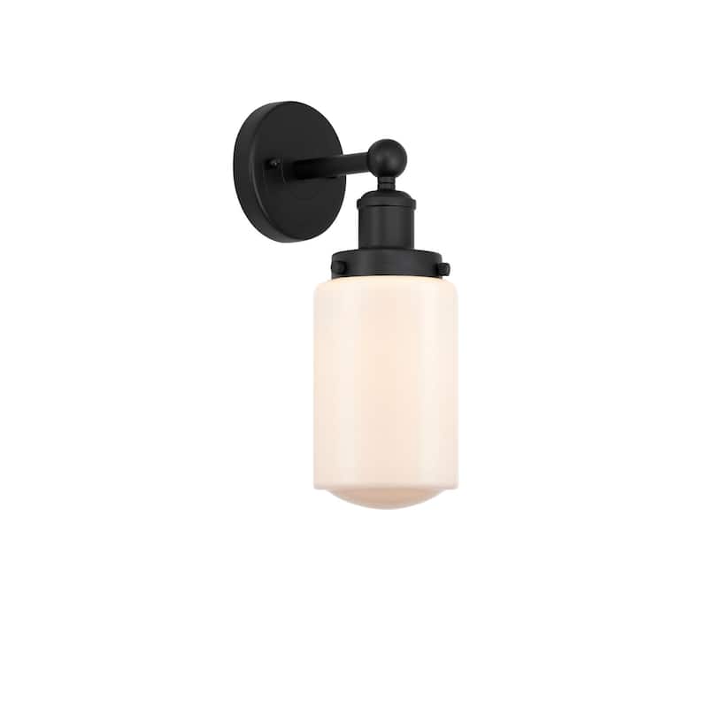 Innovations Lighting 616-1W-10-7 Dover Sconce Dover 10" Tall Wall - Matte Black / Matte White