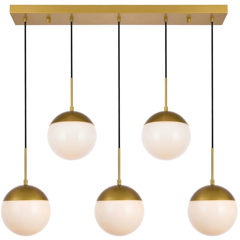 Elegant Lighting Eclipse 5 Light 42" Wide Linear Pendant with Frosted