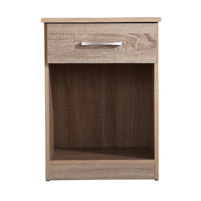 1-Drawer Nightstand with Open Shelf - 24" - Light Brown
